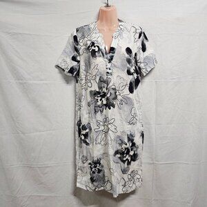 Simply Art by Dolcezza Short Dress Women Size S White 100% Linen